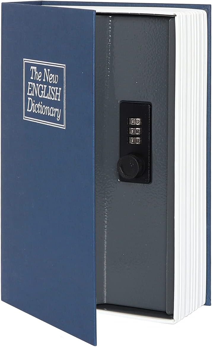 Parrency Diversion Book Safe Storage Box,Safe Box with Premium Combination Lock, Portable Book-Safe,Perfect for Home, Travel,Dorm Store Money, Jewelry, Phone and Passport (Blue) - Image 5